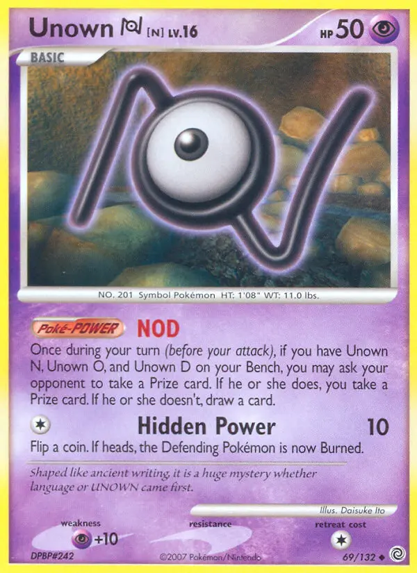 Unown N Uncommon rarity Secret Wonders Pokémon card price