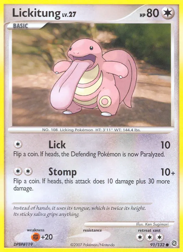 Lickitung Common rarity Secret Wonders Pokémon card price — $1.57