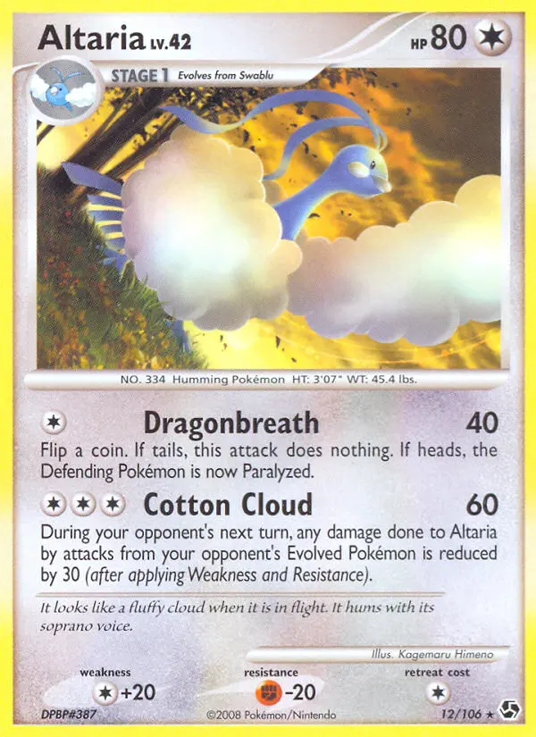Altaria Rare rarity Great Encounters Pokémon card price — $16.00