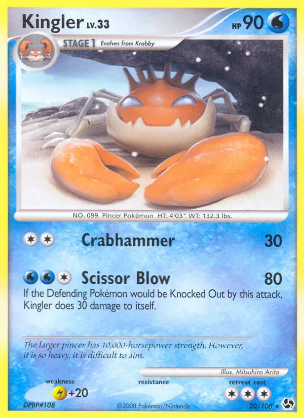 Kingler Rare rarity Great Encounters Pokémon card price — $6.14