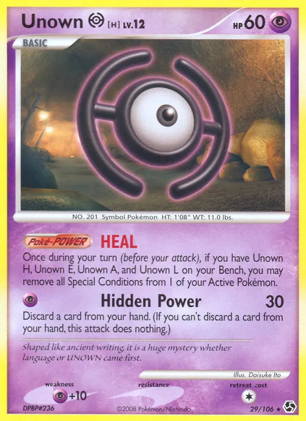 Unown H Rare rarity Great Encounters Pokémon card price