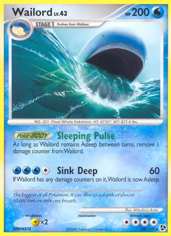 Wailord Rare rarity Great Encounters Pokémon card price — $16.67