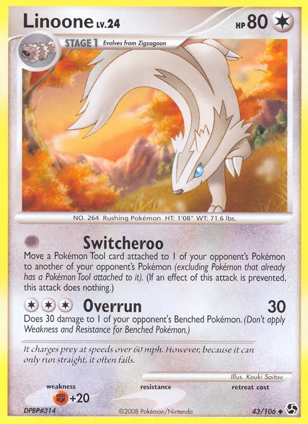 Linoone Uncommon rarity Great Encounters Pokémon card price — $6.20