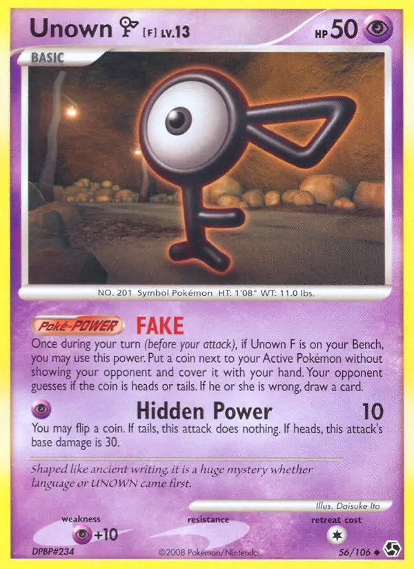 Unown F Uncommon rarity Great Encounters Pokémon card price