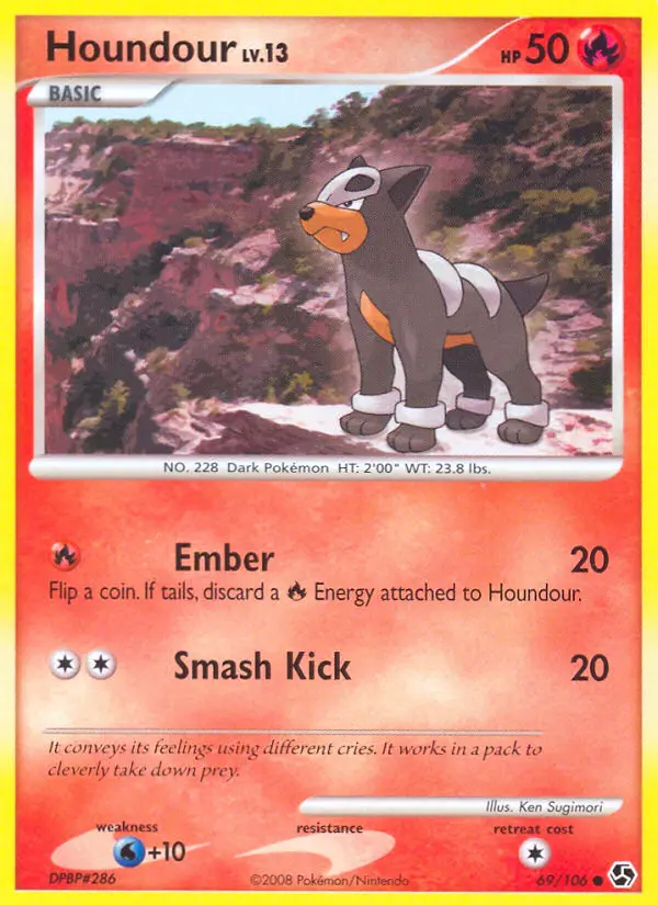 Houndour Common rarity Great Encounters Pokémon card price — $5.54