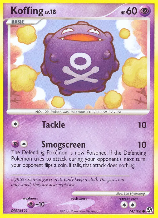 Koffing Common rarity Great Encounters Pokémon card price — $28.16