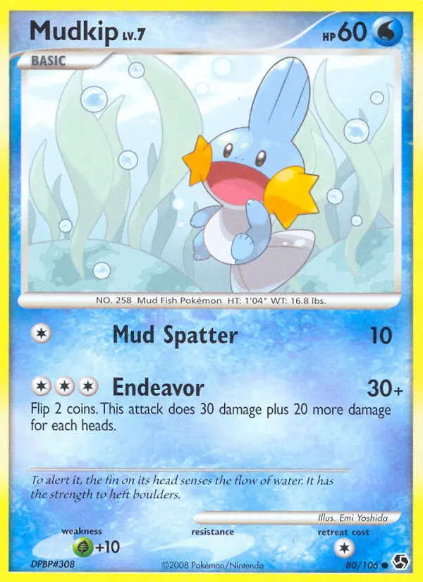 Mudkip Common rarity Great Encounters Pokémon card price — $74.31