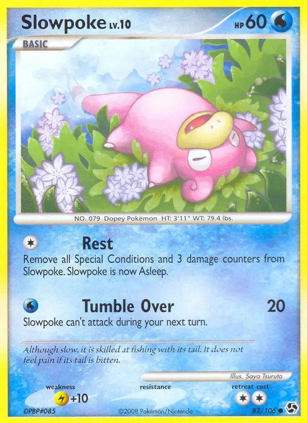 Slowpoke Common rarity Great Encounters Pokémon card price — $99.01