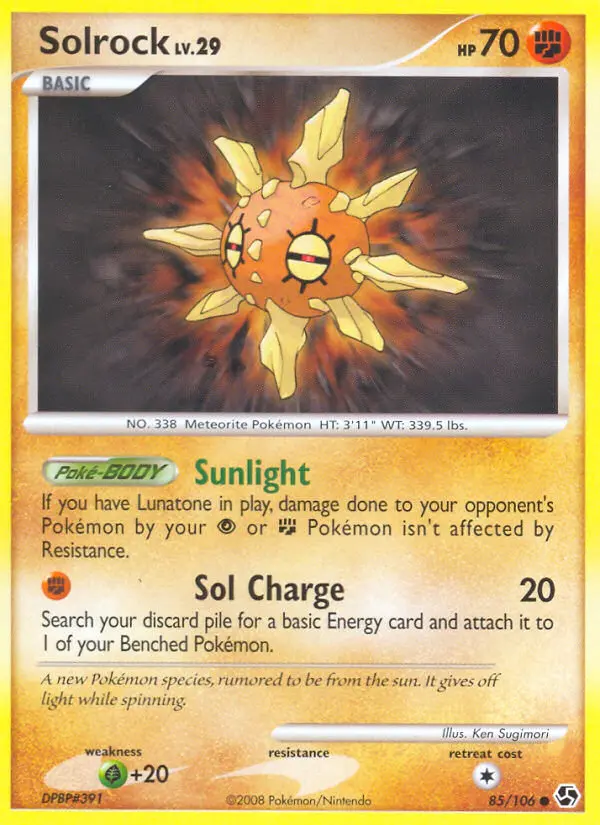 Solrock Common rarity Great Encounters Pokémon card price — $1.77