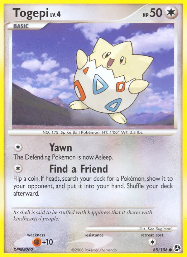 Togepi Common rarity Great Encounters Pokémon card price — $5.65