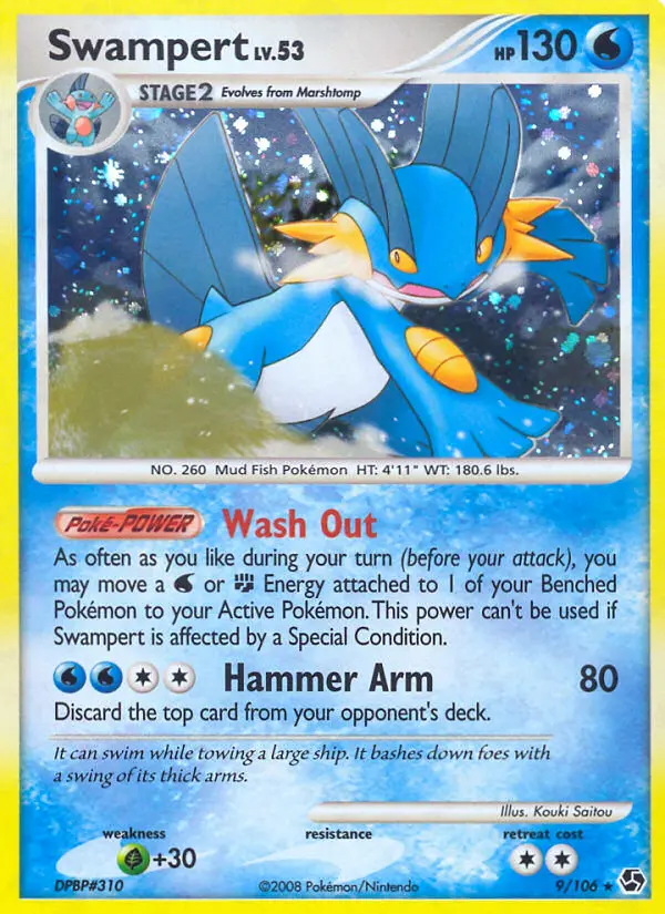 Swampert Holo Rare rarity Great Encounters Pokémon card price — $59.92