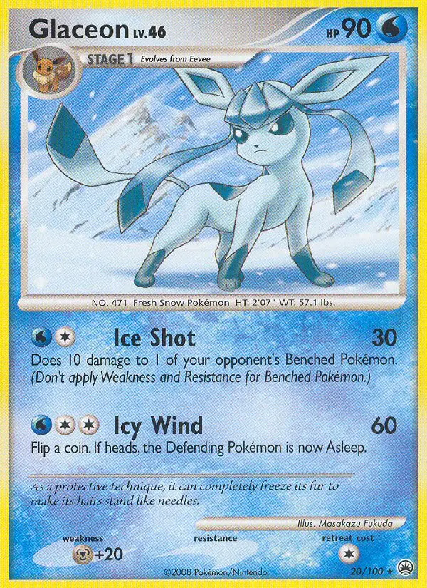 Glaceon Rare rarity Majestic Dawn Pokémon card price — $50.00