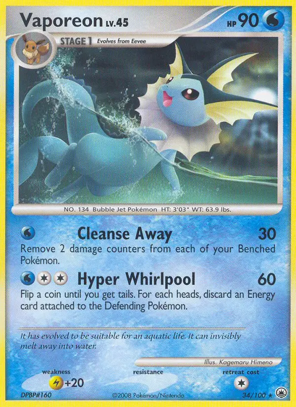 Vaporeon Rare rarity Majestic Dawn Pokémon card price — $38.99