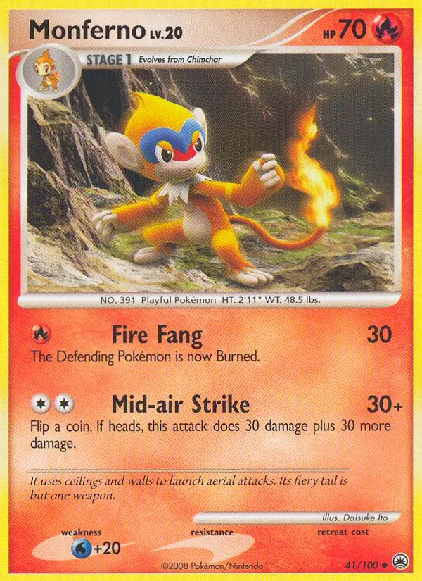 Monferno Uncommon rarity Majestic Dawn Pokémon card price — $6.16