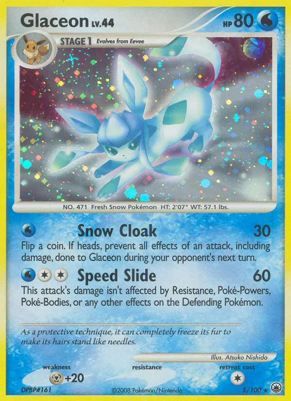 Glaceon Holo Rare rarity Majestic Dawn Pokémon card price — $145.47