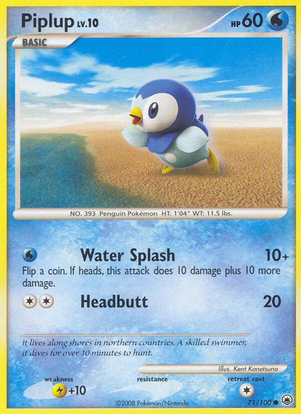 Piplup Common rarity Majestic Dawn Pokémon card price — $17.52
