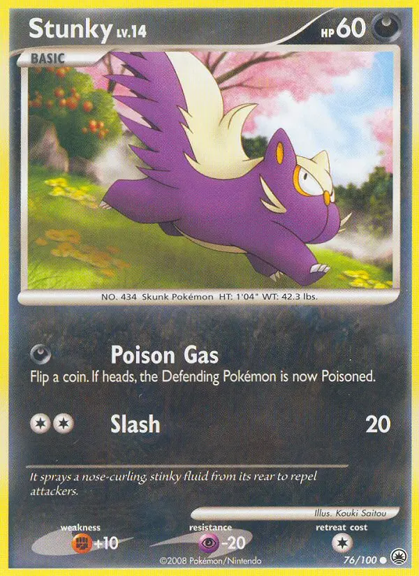 Stunky Common rarity Majestic Dawn Pokémon card price — $1.50
