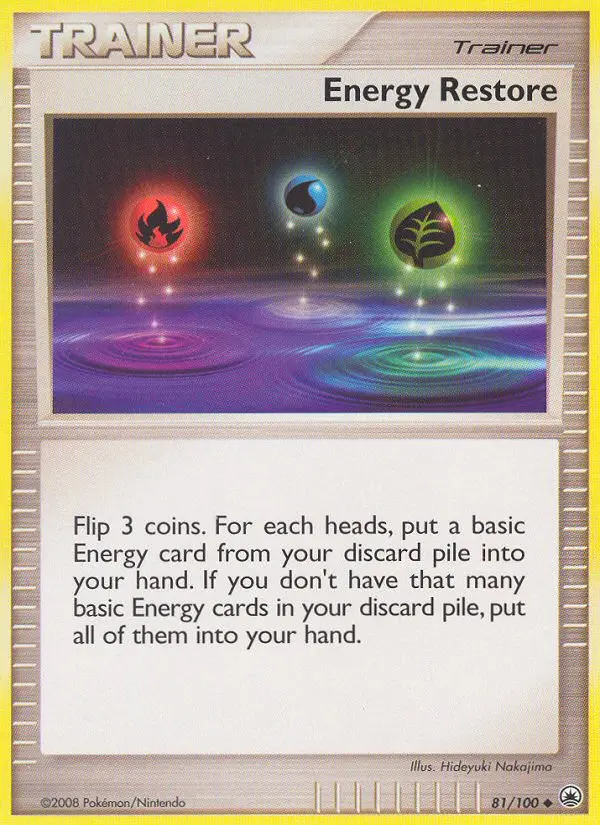 Energy Restore Uncommon rarity Majestic Dawn Pokémon card price — $1.19