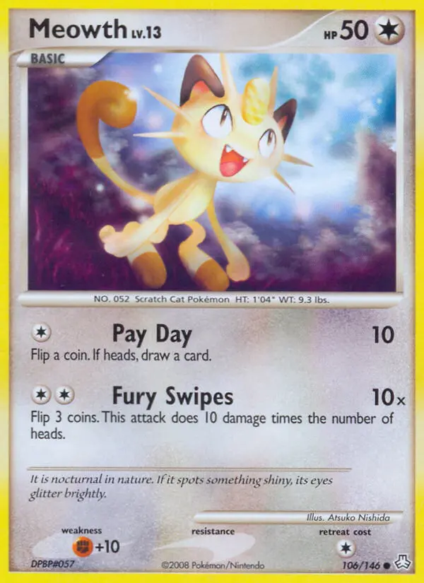 Meowth Common rarity Legends Awakened Pokémon card price — $36.50