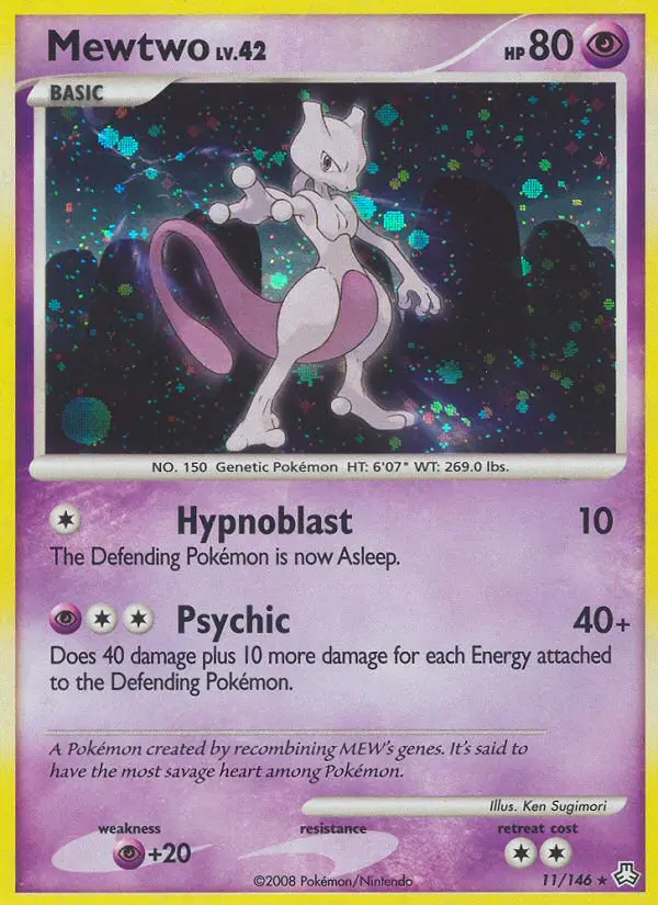 Mewtwo Holo Rare rarity Legends Awakened Pokémon card price — $109.29