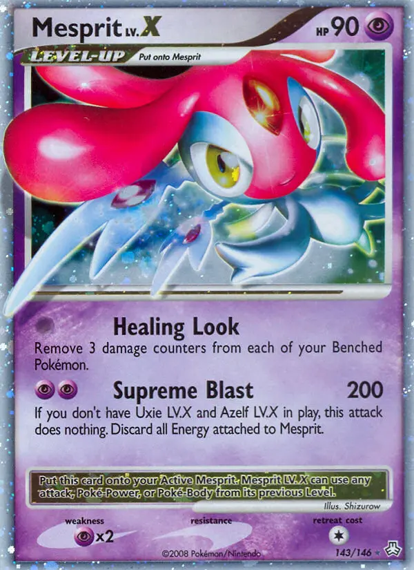 Mesprit Holo Rare rarity Legends Awakened Pokémon card price — $76.91