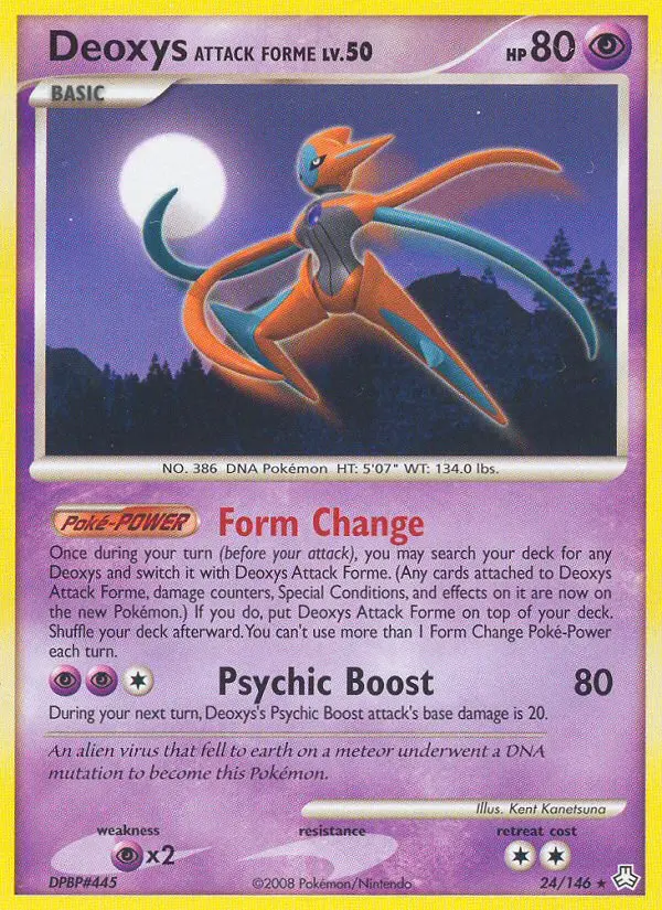 Deoxys Attack Forme Rare rarity Legends Awakened Pokémon card price — $21.72