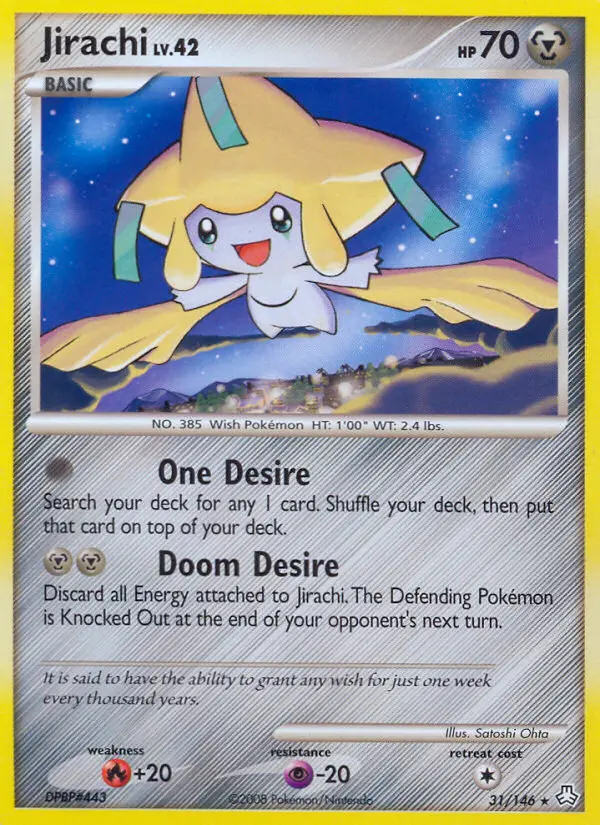 Jirachi Rare rarity Legends Awakened Pokémon card price — $61.36