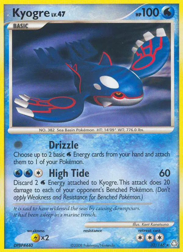 Kyogre Rare rarity Legends Awakened Pokémon card price — $14.05