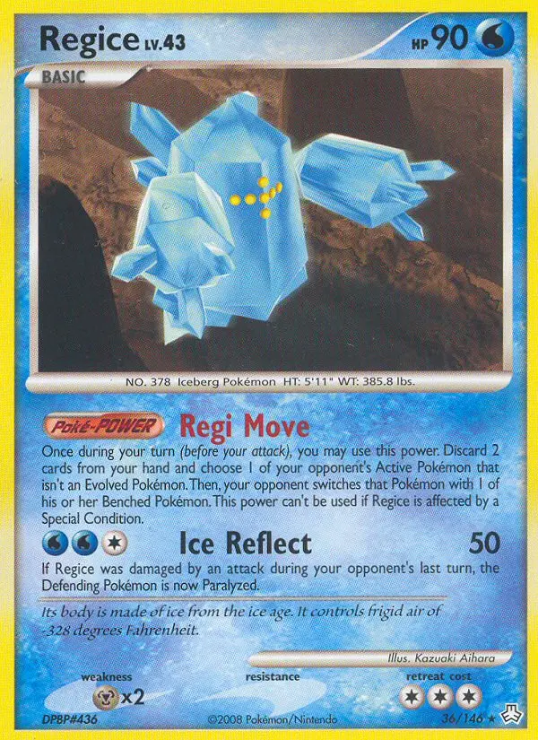 Regice Rare rarity Legends Awakened Pokémon card price — $13.97