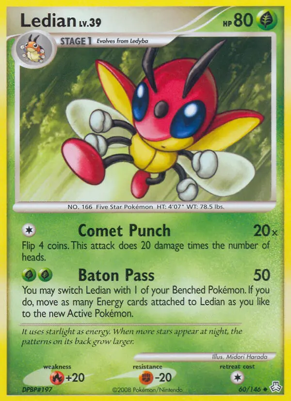 Ledian Uncommon rarity Legends Awakened Pokémon card price — $1.71