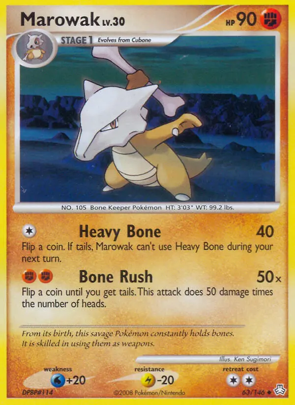 Marowak Uncommon rarity Legends Awakened Pokémon card price — $8.23