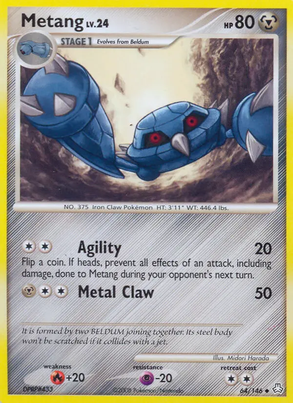 Metang Uncommon rarity Legends Awakened Pokémon card price — $2.56