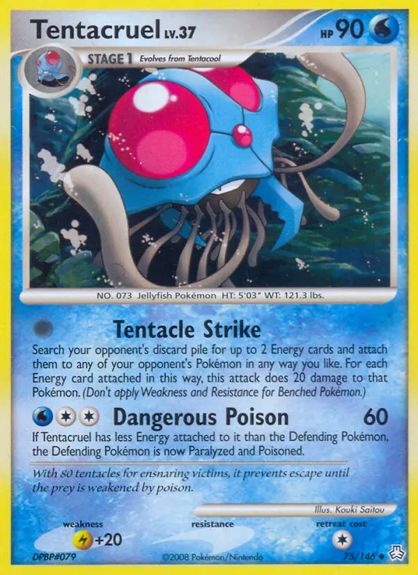 Tentacruel Uncommon rarity Legends Awakened Pokémon card price — $3.32