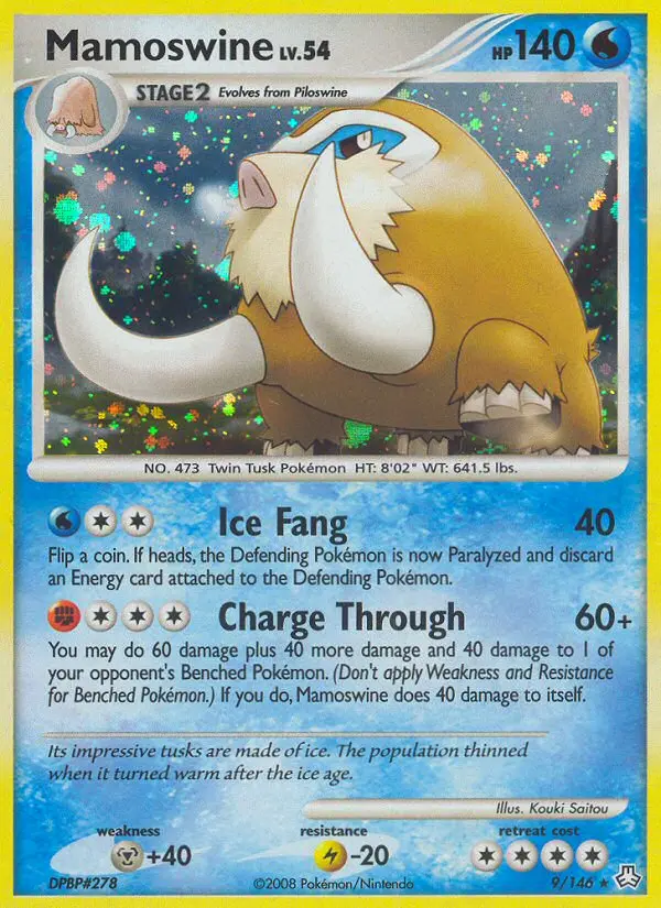 Mamoswine Holo Rare rarity Legends Awakened Pokémon card price — $12.39