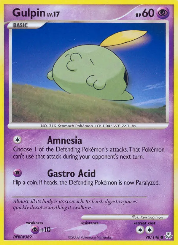 Gulpin Common rarity Legends Awakened Pokémon card price — $3.25