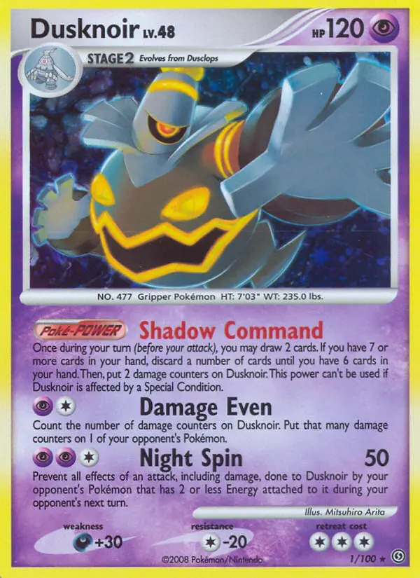 Dusknoir Holo Rare rarity Stormfront Pokémon card price — $12.27