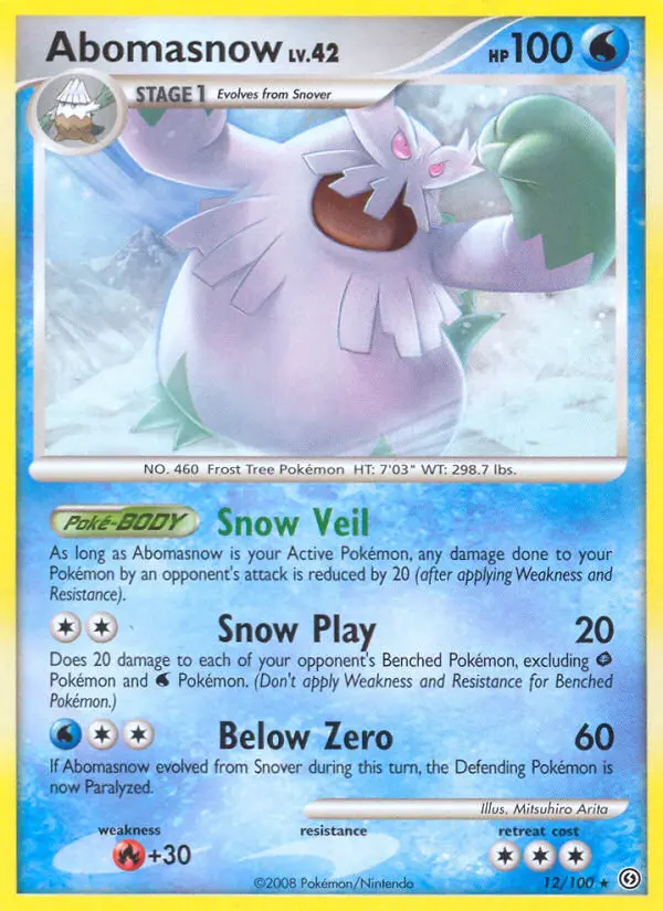 Abomasnow Rare rarity Stormfront Pokémon card price — $4.02