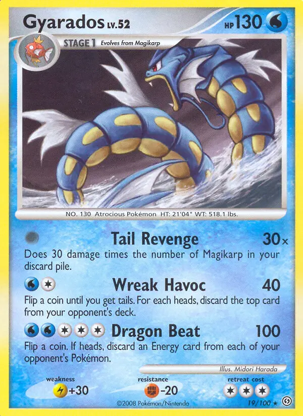 Gyarados Rare rarity Stormfront Pokémon card price — $32.32