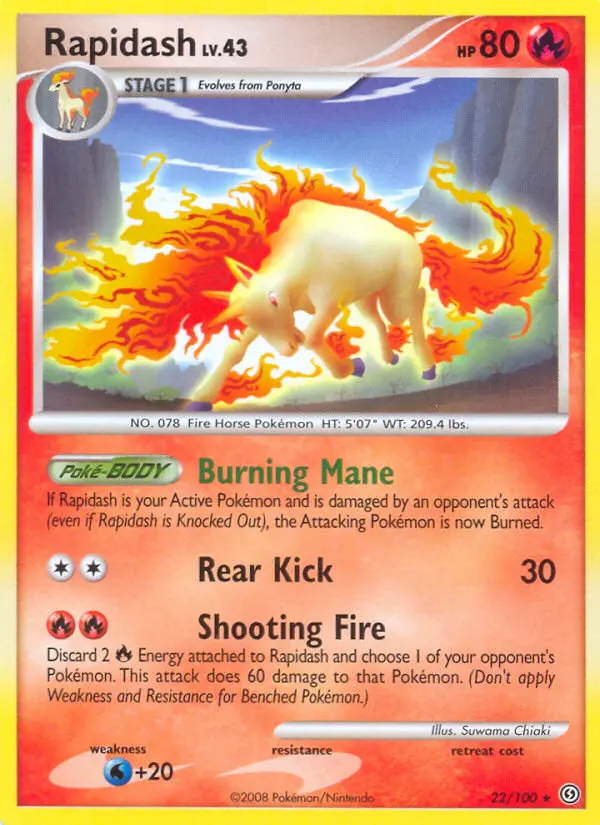 Rapidash Rare rarity Stormfront Pokémon card price — $23.15