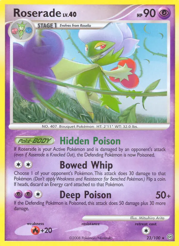 Roserade Rare rarity Stormfront Pokémon card price — $8.47