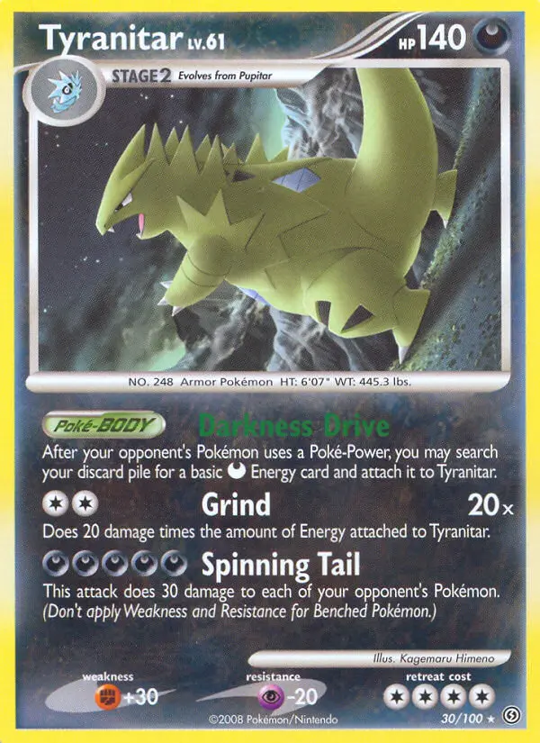 Tyranitar Rare rarity Stormfront Pokémon card price — $38.56