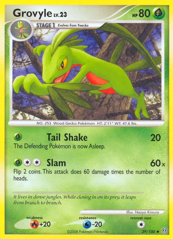 Grovyle Uncommon rarity Stormfront Pokémon card price — $7.36