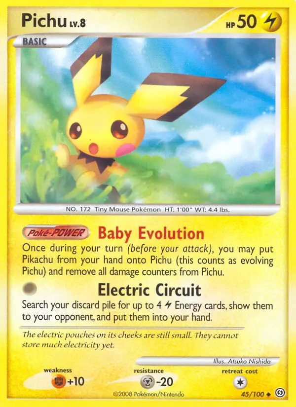 Pichu Uncommon rarity Stormfront Pokémon card price — $18.59