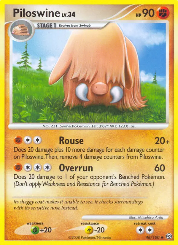 Piloswine Uncommon rarity Stormfront Pokémon card price — $1.05