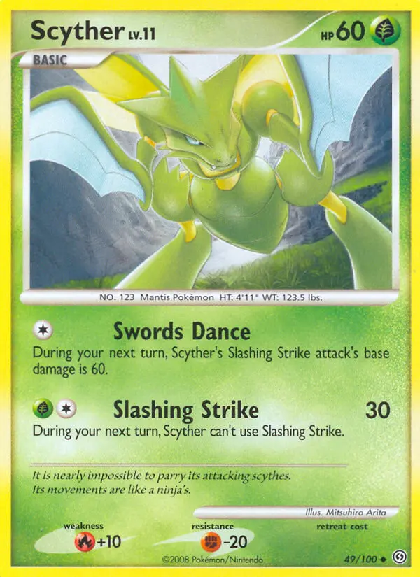 Scyther Uncommon rarity Stormfront Pokémon card price — $9.67