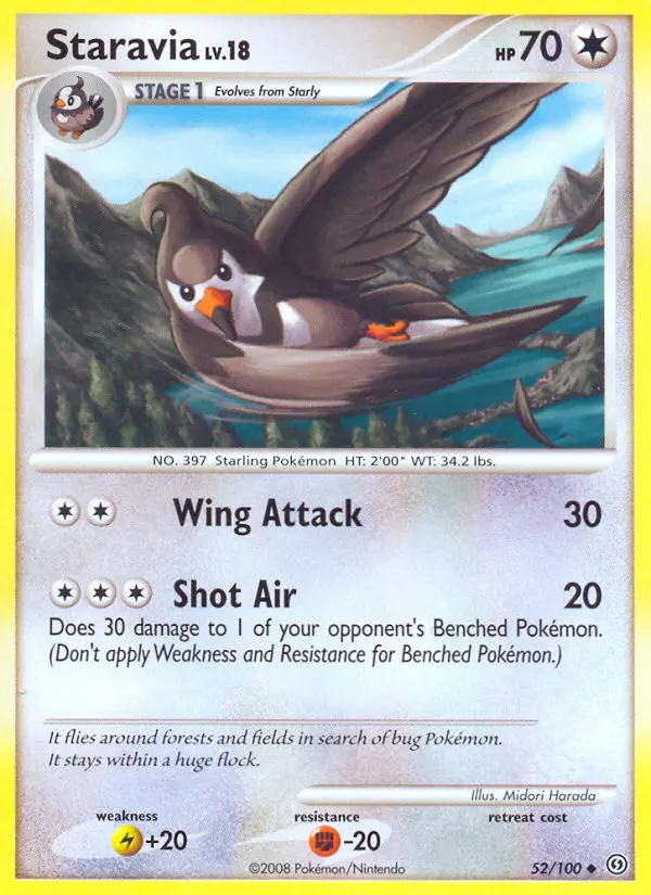 Staravia Uncommon rarity Stormfront Pokémon card price — $0.82