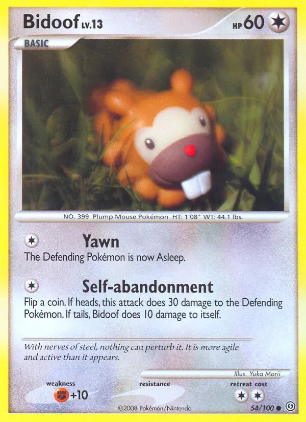 Bidoof Common rarity Stormfront Pokémon card price — $26.24