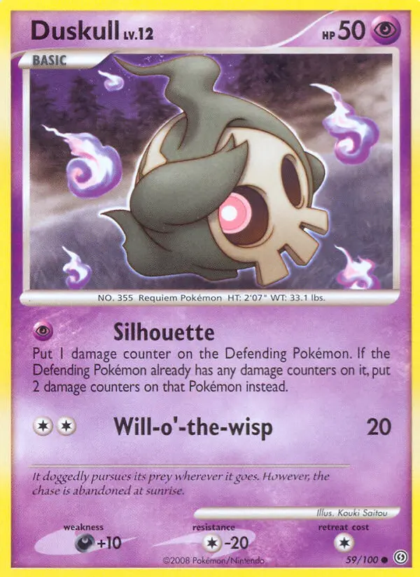 Duskull Common rarity Stormfront Pokémon card price — $10.00