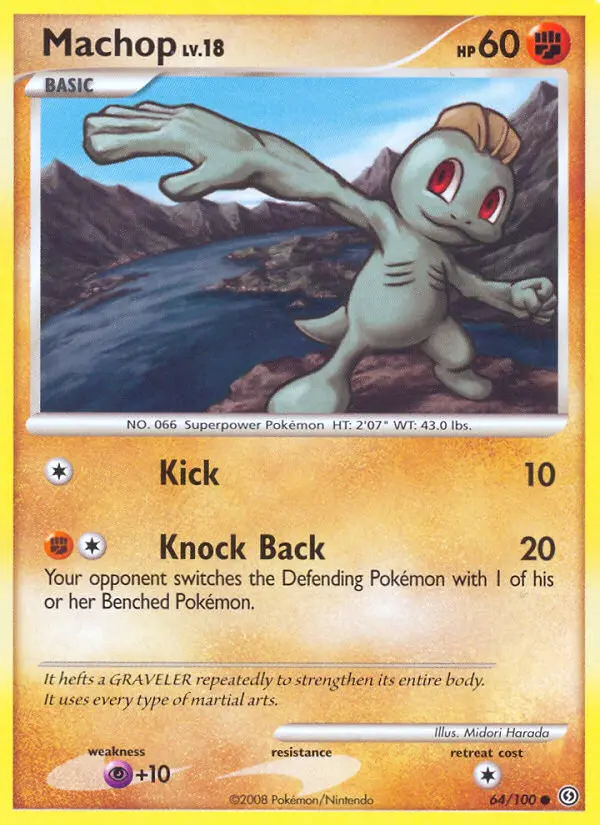 Machop Common rarity Stormfront Pokémon card price — $1.63
