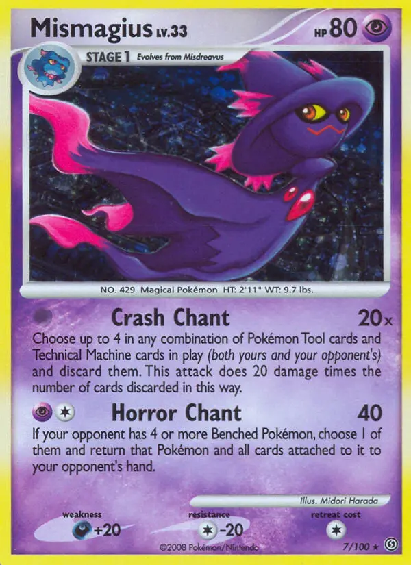 Mismagius Holo Rare rarity Stormfront Pokémon card price — $7.05